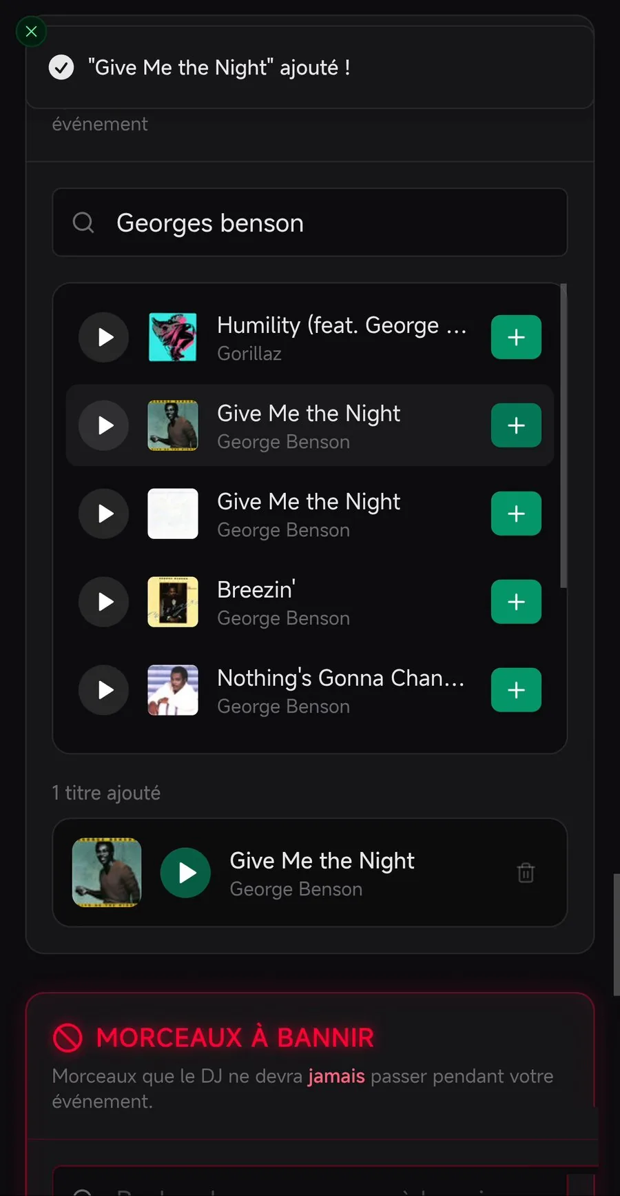 Choix musicaux