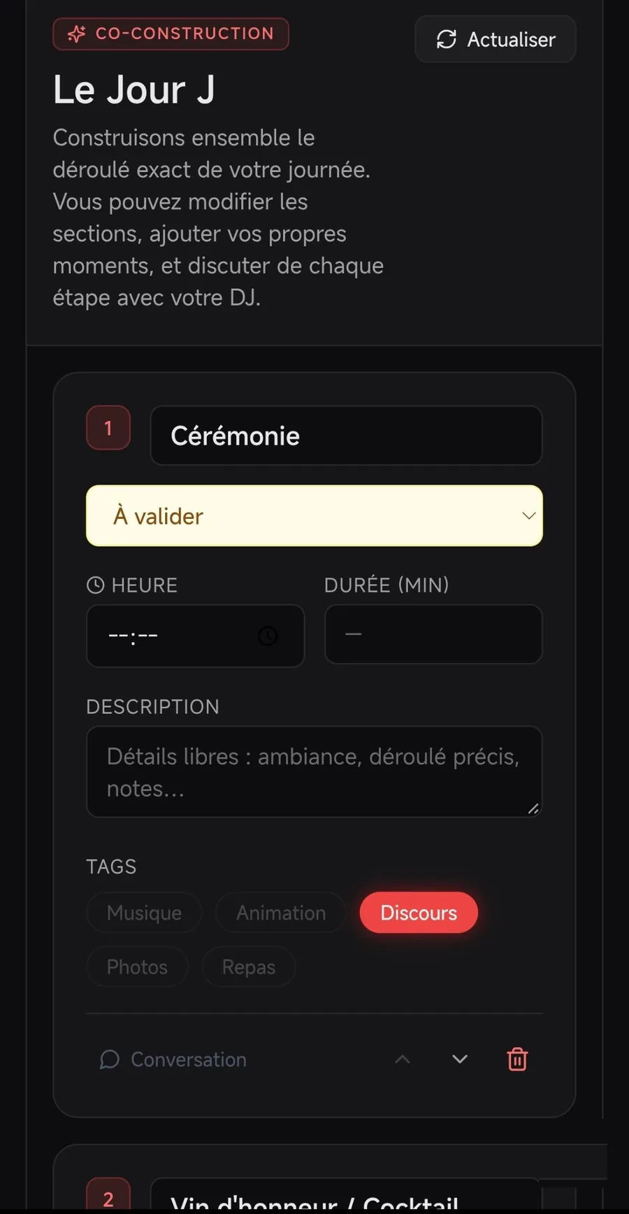 Le Jour J · Cérémonie