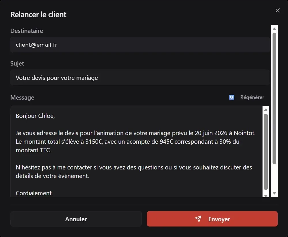 Message rédigé par l'IA